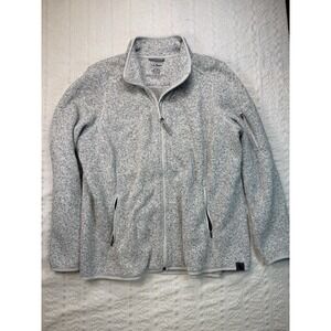 LL Bean Sweater Fleece Jacket Womens 2X Gray Full Zip Outdoor